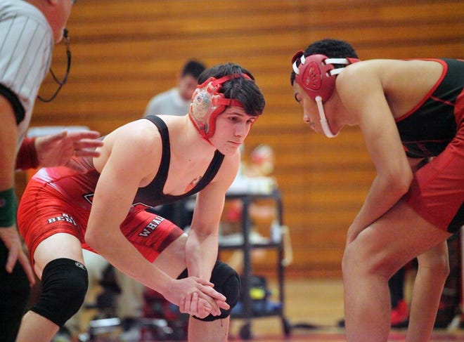 New Bedford's AJ King went 33-7 this year with 30 pins to earn Standard-Times Wrestler of the Year honors. [ MICHAEL SMITH/STANDARD TIMES SPECIAL FILE/SCMG]