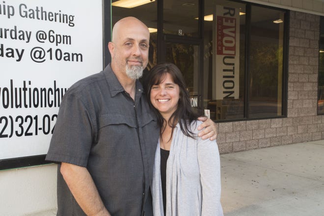 Pastor Moses Robbins, left, and his wife, Meredith, lead Revolution Church in Leesburg. [CINDY DIAN / CORRESPONDENT]