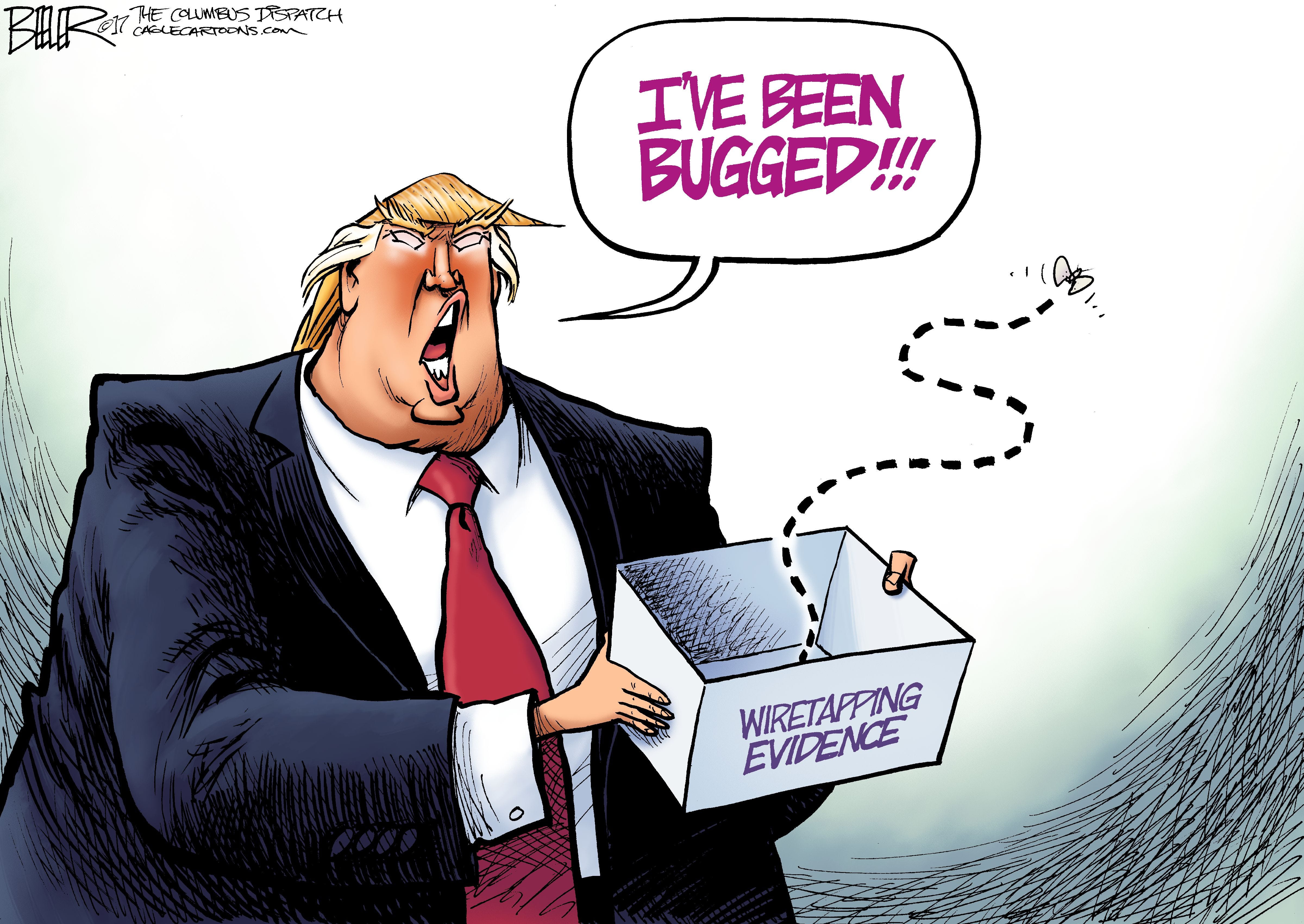 Beeler cartoon: Trump bugged