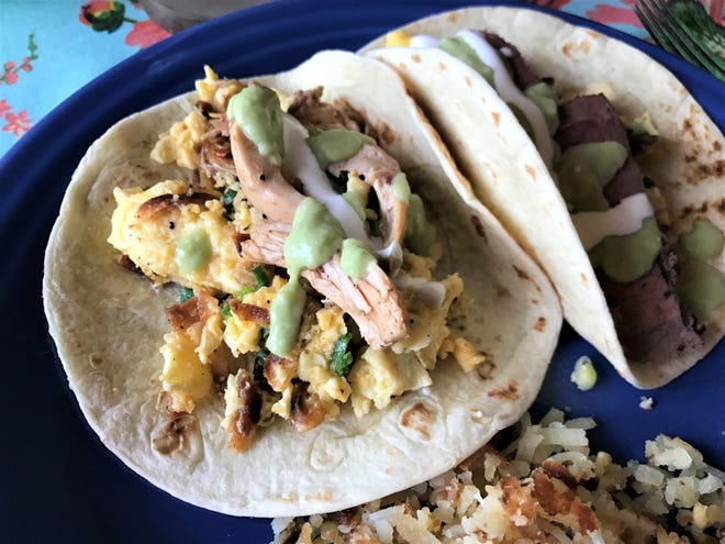 Migas is a combination of scrambled eggs and fried tortillas strips served on flour tortillas. [PHOTO BY DAVE CATHEY, THE OKLAHOMAN]