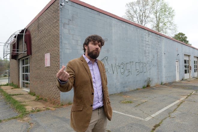 Petr Valenta, co-owner of Spartanburg Brewing LLC, is working to transform this building at 101 Chester St. off W.O. Ezell Boulevard into a brewery. Valenta and three other investors hope to be open by summer. [JOHN BYRUM/Spartanburg Herald-Journal]
