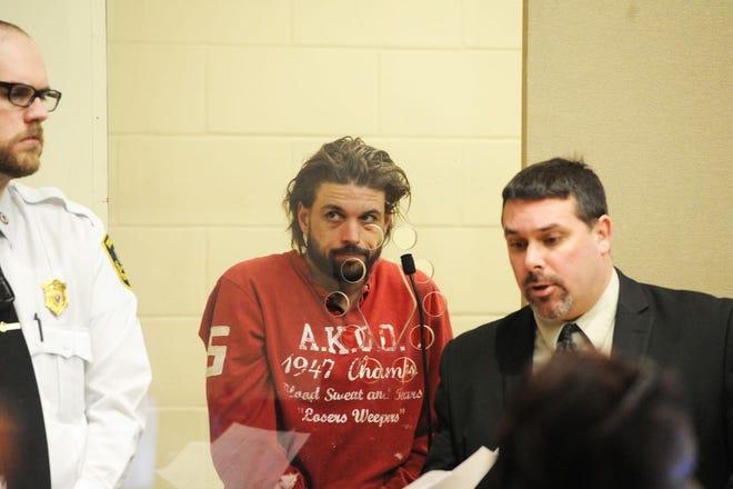 Michael Pircio is arraigned on a charge of murder in Brockton District Court on Tuesday, Feb. 21, 2017.