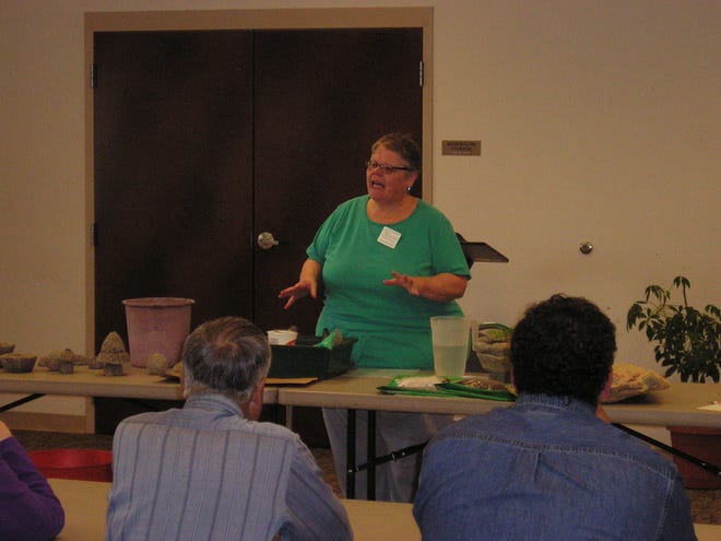 Nancy Baxter, program host and Foothills Herb Society member, at the March meeting. [Submitted photo]