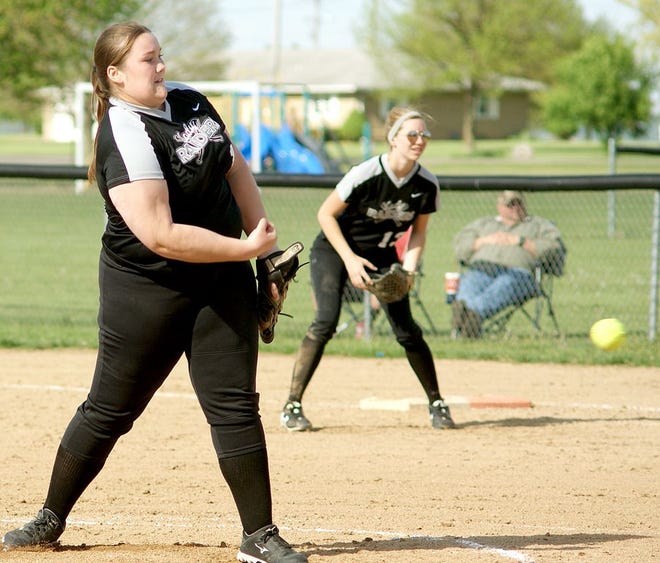 Midwest Central's Sydney Duncan pitches during a complete game last season.