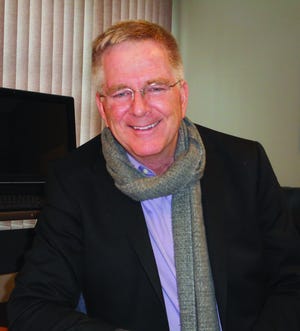 Public television travel expert Rick Steves was at the New Hampshire Public Television broadcast center in Durham to record promotional spots before his appearance at The Music Hall on Tuesday, March 28. [Photo by Michael Lohmeier]