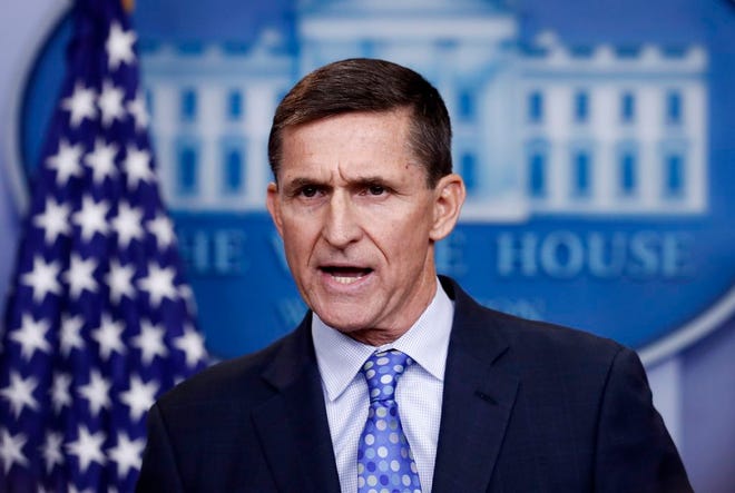 National Security Adviser Michael Flynn speaks during the daily news briefing at the White House, in Washington. Trump says his former national security adviser is right to ask for immunity in exchange for talking about Russia. (AP Photo/Carolyn Kaster)
