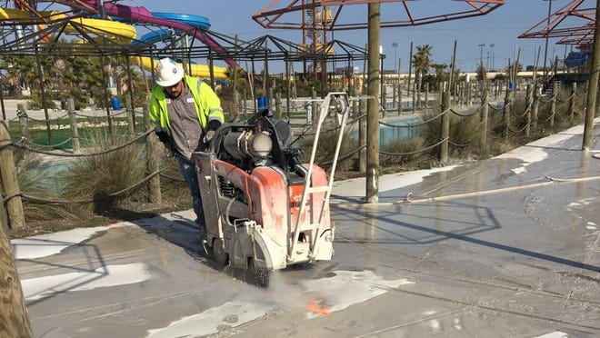 Crews are working to ready the Typhoon Texas water park for an opening date of May 26, said CFO Ray DeLaughter. Contributed photo