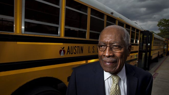 Charles Akins in 2013. Akins received an honorary doctorate from Huston-Tillotson University in 1982. In honor of his commitment to the Austin school district, in 1998 the school board voted to name its new high school after him.