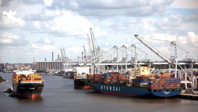 New U.S. Army Corps of Engineers estimates put the cost of dredging the Port of Savannah at $973 million, an nearly 40 percent increase over earlier projections. (Georgia Ports Authority / Stephen B. Morton)