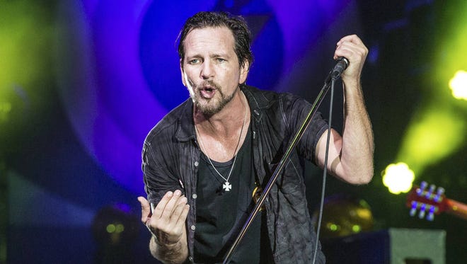 In this June 11, 2016 file photo, Eddie Vedder of Pearl Jam performs at Bonnaroo Music and Arts Festival in Manchester, Tenn. (Amy Harris/Invision)