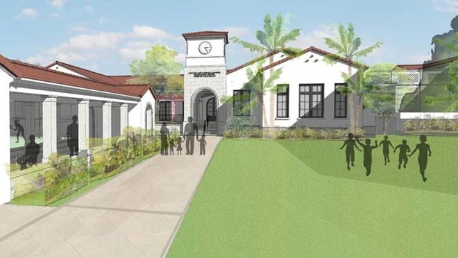 View of Seaview Avenue entrance at the proposed recreation center. Design by Nelo Freijomel. Courtesy Stephen Boruff, AIA Architects + Planners, Inc.