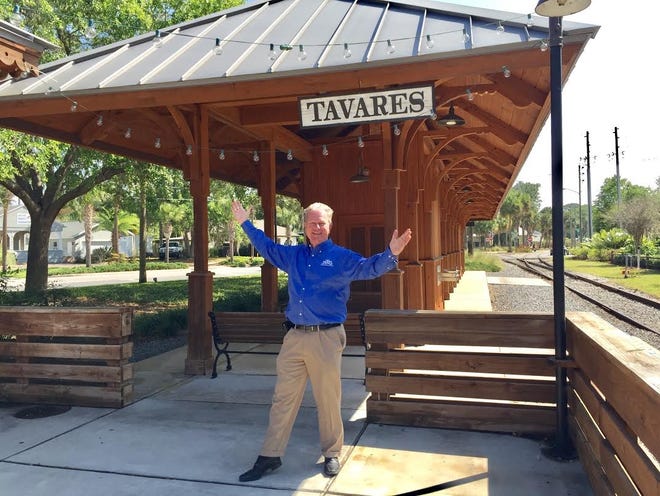 Tavares’ City Manager John Drury stands outside of the Tavares train station. Orange Blossom Cannonball’s steam engine left the station almost 3 months ago, but its replacement, O & NW Railroad trains, could be coming soon. [ROXANNE BROWN / DAILY COMMERCIAL]