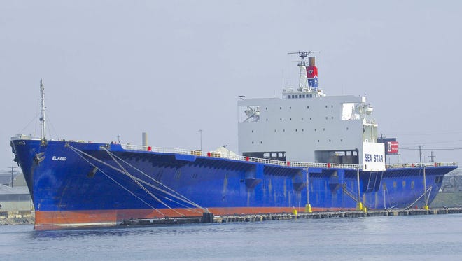 The El Faro cargo ship is seen docked Matrch 21, 2010, in Baltimore. (Will Van Dorp via Associated Press)
