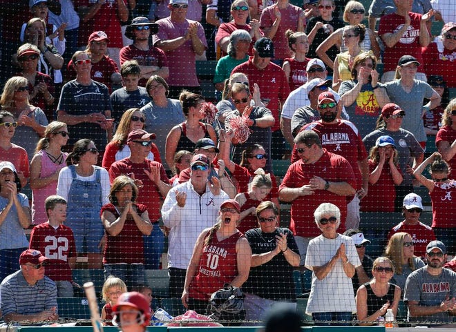 Alabama fans enjoy a beautiful Sunday afternoon as the Crimson Tide defeated LSU 4-2 Sunday, April 9, 2017 to take the weekend series. [Staff Photo/Gary Cosby Jr.]