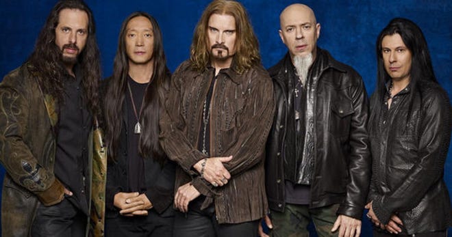Keyboardist Jordan Rudess (second from right) with Dream Theater band mates