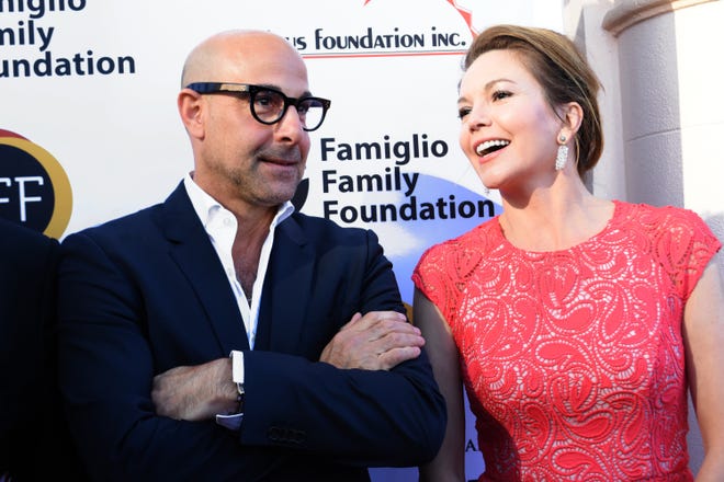 Actors Stanley Tucci and Diane Lane walk the red carpet, pose for photos and talk to the media at the Sarasota Film Festival wrap Saturday evening at the Sarasota Opera House. [Herald-Tribune photo/Carla Varisco]