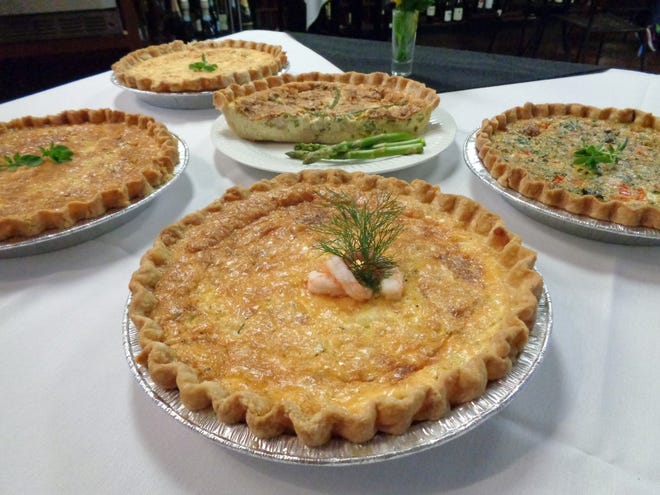 Somethin's Cookin', 93 E. 11th St. in Panama City, serves five varieties of quiche — Crab Quiche, Quiche Lorraine, Chicken, Asparagus & Bacon Quiche, Veggie Quiche and Shrimp Quiche — at the bistro during lunch Monday through Saturday. [JAN WADDY/THE NEWS HERALD]