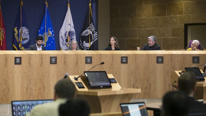 The Austin City Council, shown at a meeting earlier this year, voted Thursday for the Merck incentives. Deborah Cannon / AMERICAN-STATESMAN