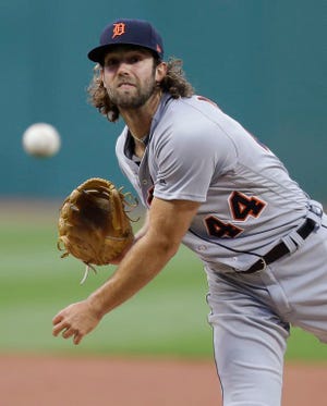 -- AP photo by TONY DEJAK
Daniel Norris threw six shutout innings against Cleveland Friday night to help the Detroit Tigers earn a 7-6 win.