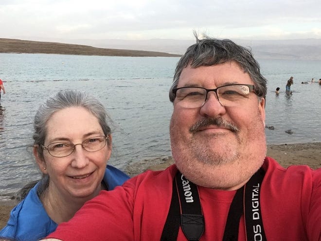 Courtesy photo 
Pastor Tedd Kerr and his wife, Diane, pose for a selfie at the Dead Sea during their trip to the Holy Land in January.