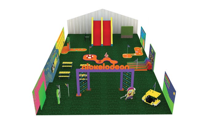 A rendering of Nickelodeon’s family-friendly enclosed, air-conditioned activities area. It will be a new addition to to The Kid Zone at The Players Championship at the Stadium Course at TPC Sawgrass May 9-14. (Provided by Nickelodeon)