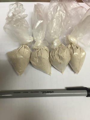 Forty-four grams of heroin seized in an arrest last year. [Photo courtesy Manatee County Sheriff's Office]