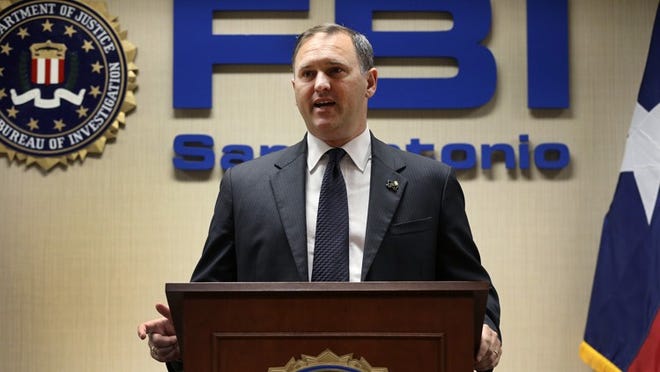 Christopher Combs, Special Agent in Charge of the F.B.I. in San Antonio, speaks to the media in December 2015 at the F.B.I. office in San Antonio. Combs addressed what the F.B.I. and law enforcement are doing with regard to terrorism and requested that the public remain vigilant to help protect our communities.