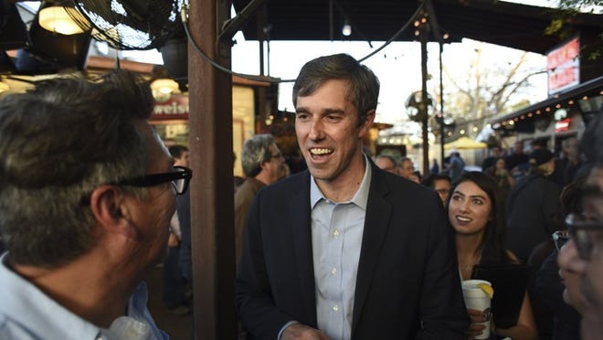 U.S. Rep. Beto O’Rourke, D-El Paso, meets with people at Tycoon Flats in San Antonio on March 11. O’Rourke is a Democrat who plans to run against Republican Sen. Ted Cruz in the next U.S. Senate race.