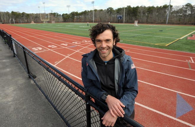 “It doesn’t matter to me how they turn out, as long as they work hard and they try to get better,” said Justin Torrellas, who takes over as the new coach of the Monomoy/Cape Tech girls track team. [Merrily Cassidy/Cape Cod Times]