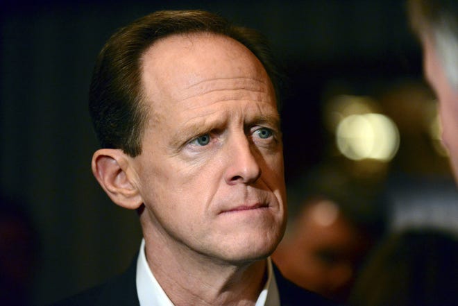 U.S. Sen. Pat Toomey, shown here, told a Lehigh Valley television station earlier this week that a House GOP proposed 20 percent "border tax" on imports is something Congress needs to be "really, really careful about."