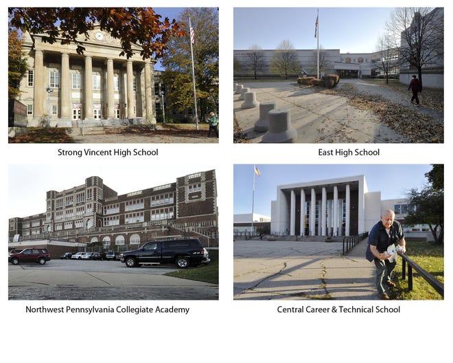 Under the Erie School District's reconfiguration plan, East and Strong Vincent high schools will become middle schools and all the district's high school students will attend Central Career & Technical School and Northwest Pennsylvania Collegiate Academy [FILE PHOTO/ERIE TIMES-NEWS]