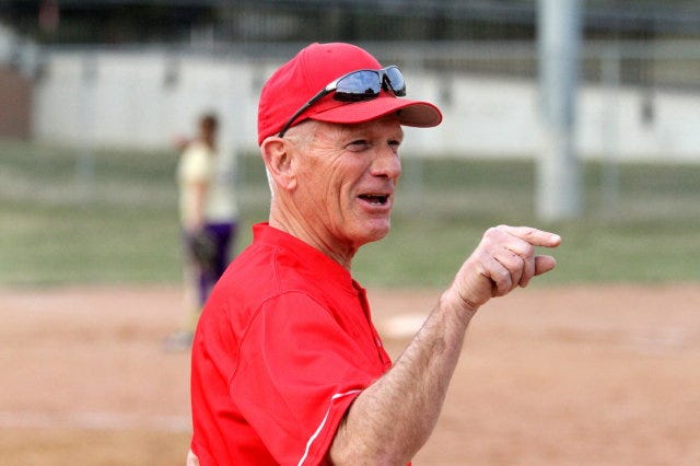 Monmouth College softball coach John Goddard    SCOTT SPITZER/REVIEW ATLAS