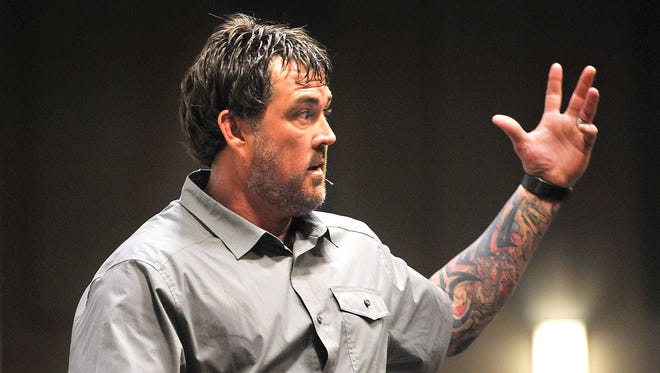 Marcus Luttrell, a former United States Navy SEAL, whose book “Lone Survivor: The Eyewitness Account of Operation Redwing and the Lost Heroes of SEAL Team 10,” was made into a movie, was the keynote speaker at Brooks Rehabilitation’s Celebrate Independence event on Saturday. Luttrell recounted the 2005 Operation Red Wings and his battles with the Taliban in Afghanistan. (Bruce Lipsky/Florida Times-Union)