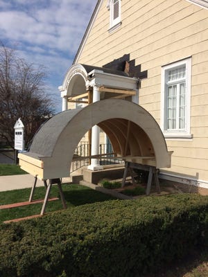 — Courtesy photo

The new portico sits ready for installation at the First Church of Christ, Scientist, on N. Macomb St.