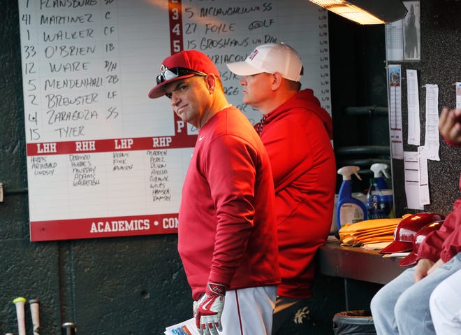 Oklahoma coach Pete Hughes has talked with his team about the importance of this weekend's Bedlam series. A win in the series could help the Sooners get in position to host an NCAA Regional. [PHOTO BY STEVE SISNEY, THE OKLAHOMAN]