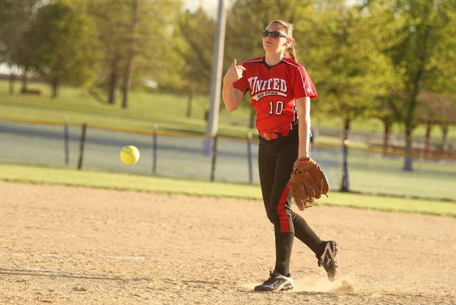 United pitcher Marly Lair delivers a pitch on Monday afternoon during a split with Galva.  RUTH KENNEY/GATEHOUSE MEDIA