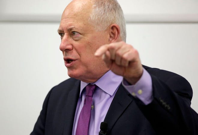 In this Feb. 27, 2015 file photo, former Gov. Pat Quinn addresses a group of students at a Loyola University School of Law in Chicago. ASSOCIATED PRESS