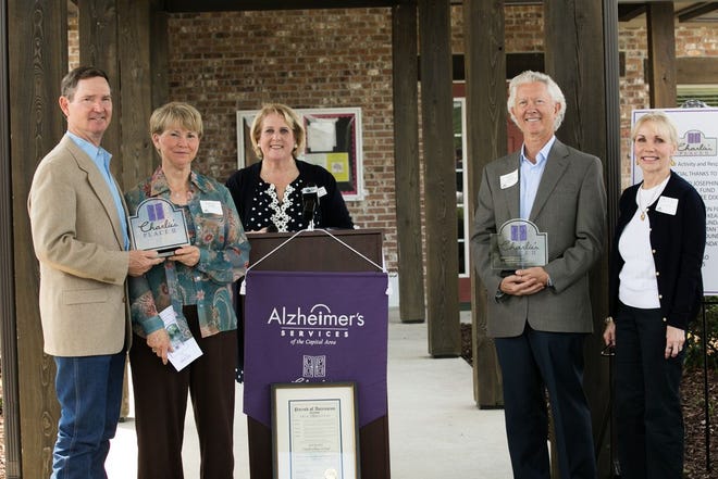 Bill and Mary Lee Dixon, Executive Director Barbara Auten and Charlie and Carole Lamar during the ribbon cutting held last week.