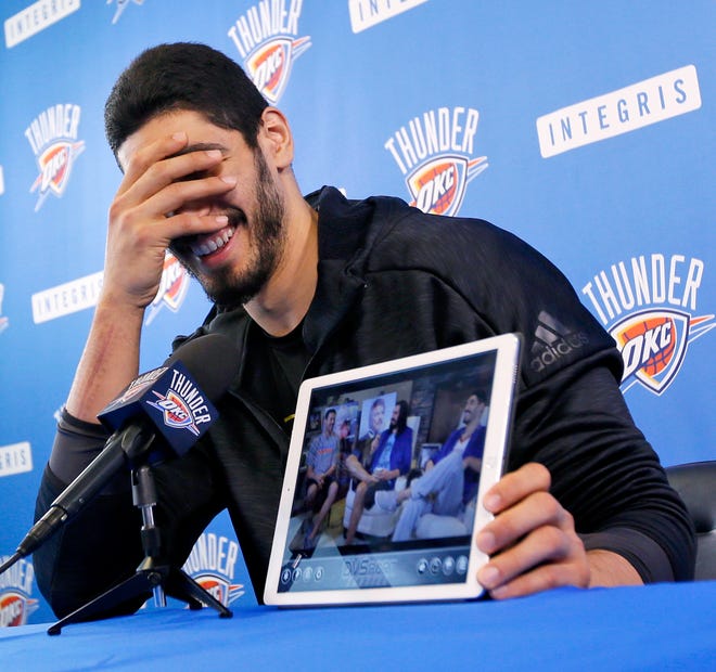 Oklahoma City center Enes Kanter is getting time to work on his 3-point shot in what has otherwise been an unusual offseason for the 25-year-old. [PHOTO BY NATE BILLINGS, THE OKLAHOMAN]