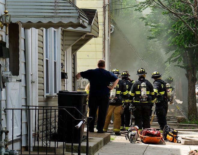 A fire that started in the basement of a home in the 200 block of Otter Street injured three firefighters who suffered varying degrees of heat exhaustion on Monday, May 1, 2017. The cause of the fire is under investigation.