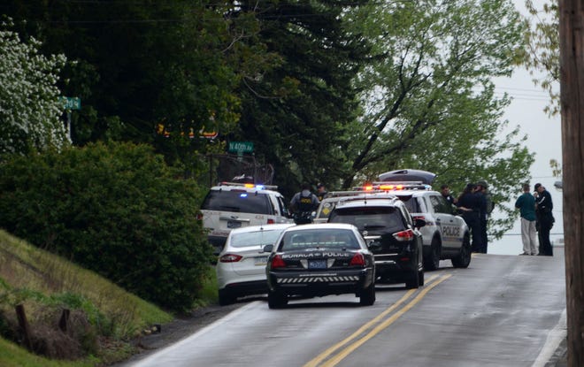 Emergency personnel blocked off a portion of Sunflower Road in Pulaski Township Monday.