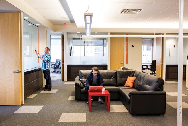 New fifth-floor space boasts comfy couches and a coffee shop.