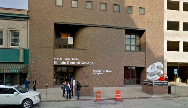 The Leon H. Perley Building in Downtown Peoria is where the local branch of the University of Illinois-Springfield conducts classes. (Google Street View image from November 2015)