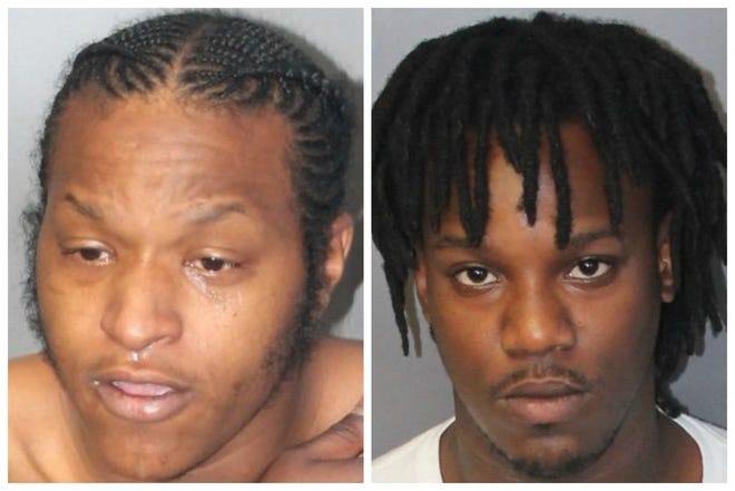 From left, Darien Michael Bradley and Jimmelle Sekayi Alieu are facing cocaine charges after an undercover drug operation in Brockton, Tuesday, May 2, 2017.