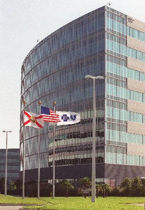 One of the five buildings at the Southpoint campus of Florida Blue in Jacksonville. After outgrowing the landmark Riverside office building Florida Blue moved to the Southpoint area. (Times-Union John Pemberton) One of the five buildings at the Southpoint campus of Florida Blue in Jacksonville. After outgrowing the landmark Riverside office building Florida Blue moved to the Southpoint area. (Times-Union John Pemberton)
