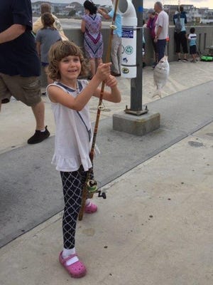 Maggie Lyn Maus with her 1st place smallest pinfish during last week's Codington Pinfish Tournament. [Contributed photo]