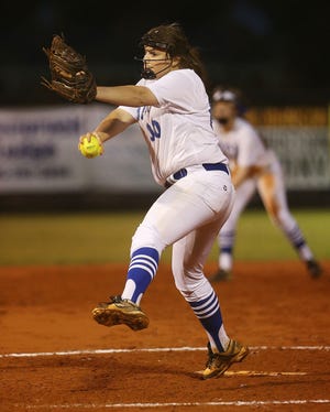 American Christian Academy's Chandler Wyatt (00) pitches during an AHSAA Class 3A, Area 7 championship game against Gordo at ACAThursday. [Staff Photo/Erin Nelson]