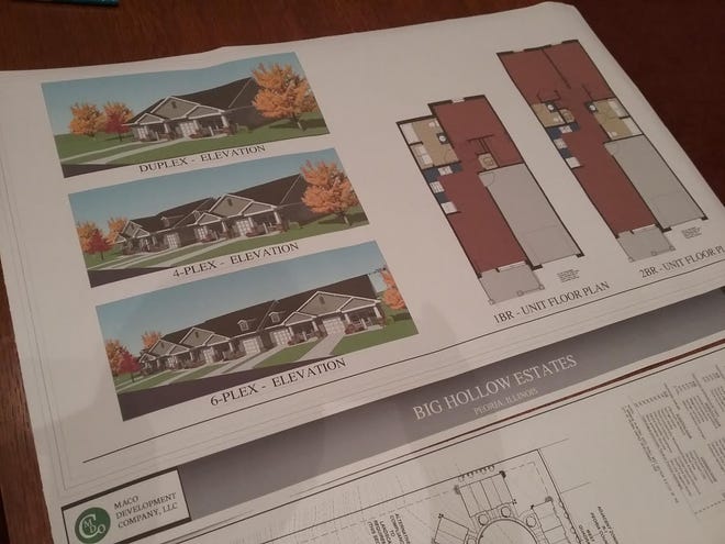 NICK VLAHOS/JOURNAL STAR

Plans for a proposed seniors residential community in Northwest Peoria were on display Thursday during a meeting of the city Planning and Zoning Commission.