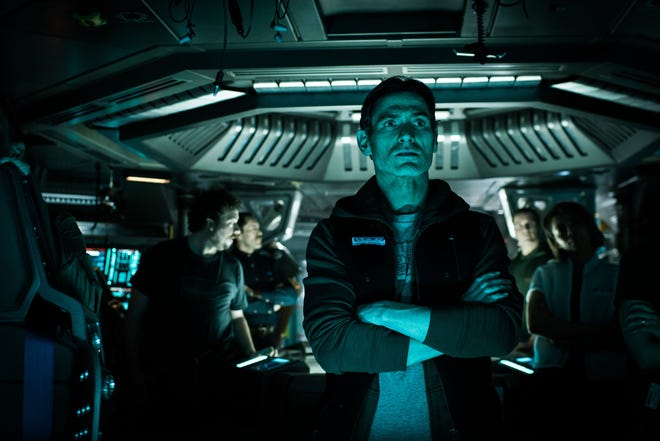 Billy Crudup plays a captain who’s faced with difficult decisions in “Alien” Covenant.” (Photo by Mark Rogers)