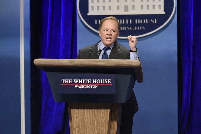 Melissa McCarthy's portrayal of White House press secretary Sean Spicer has been a big hit on "Saturday Night Live" the last two weeks — as has her lethal podium.